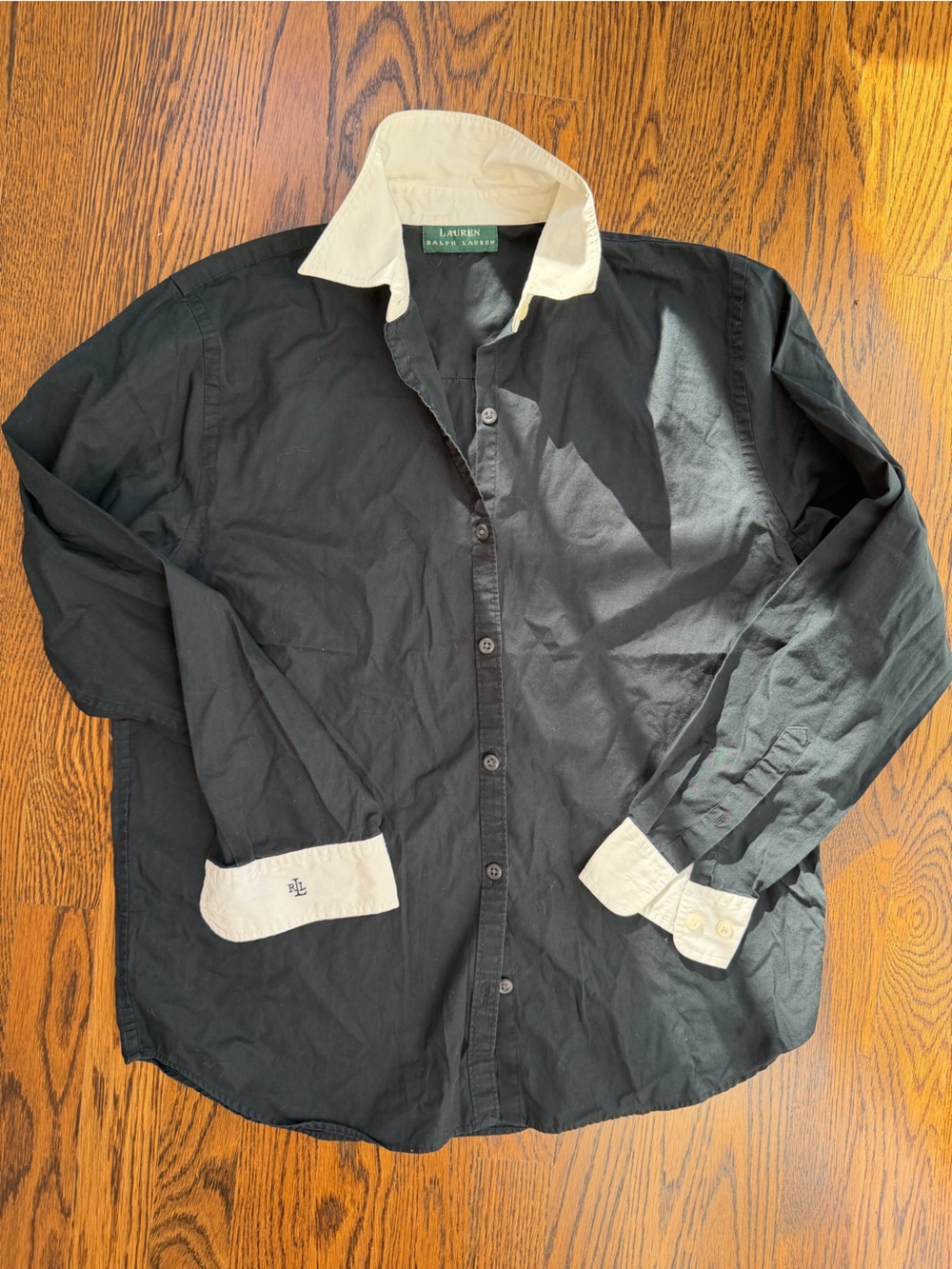 Ralph Lauren Quiet Luxury Cotton Button-Up Preppy Classic Neutral Shirt